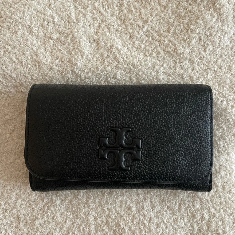 Tory Burch Women's Thea Flat Wallet Crossbody Black